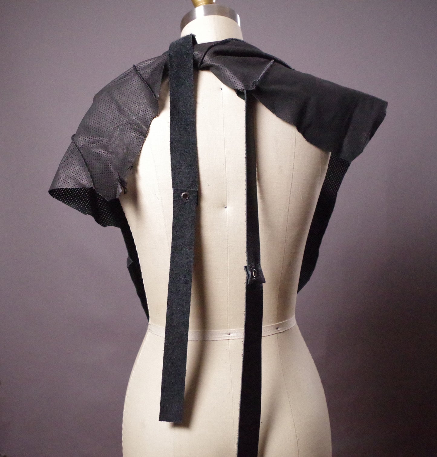 Genuine Leather Scarf, Goth Leather Scarf, Black Leather Accessories