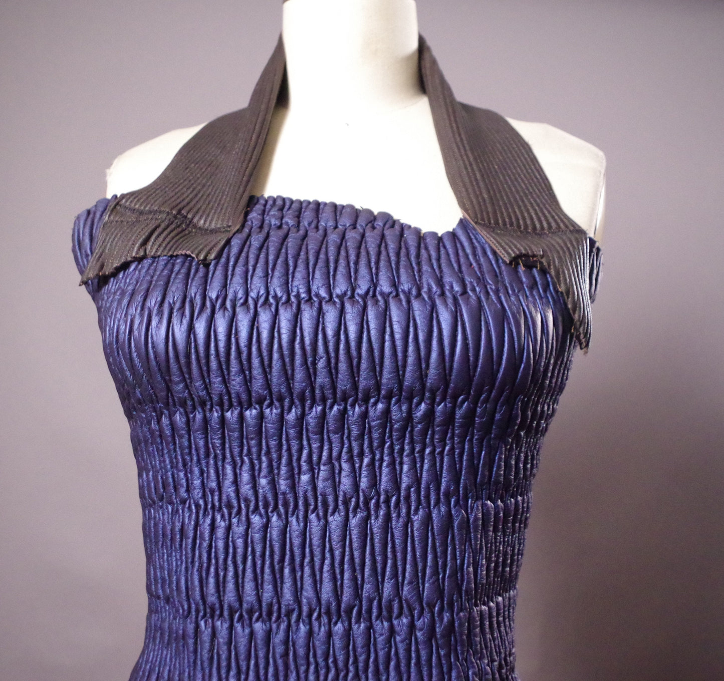 OOAK leather top, Festival leather halter top, Party leather halter top