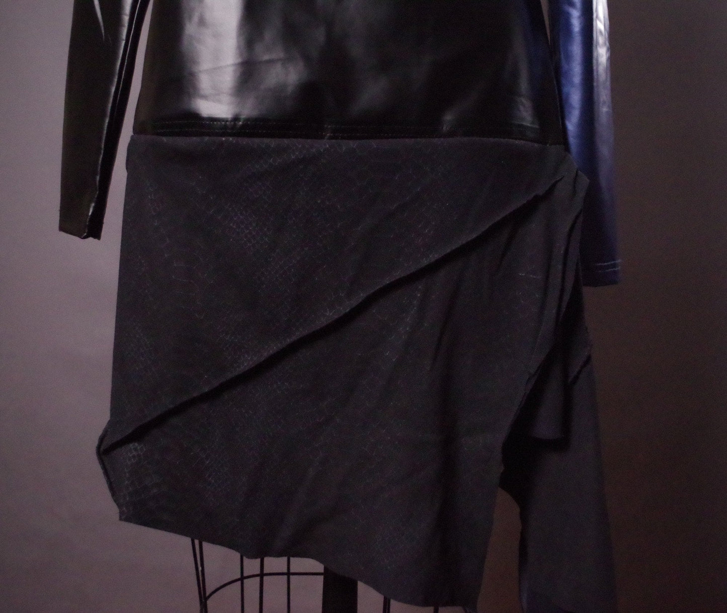 Cyberpunk leather dress, Geometric cyberpunk dress, Alternative leather clothes, Cyberpunk festival dress