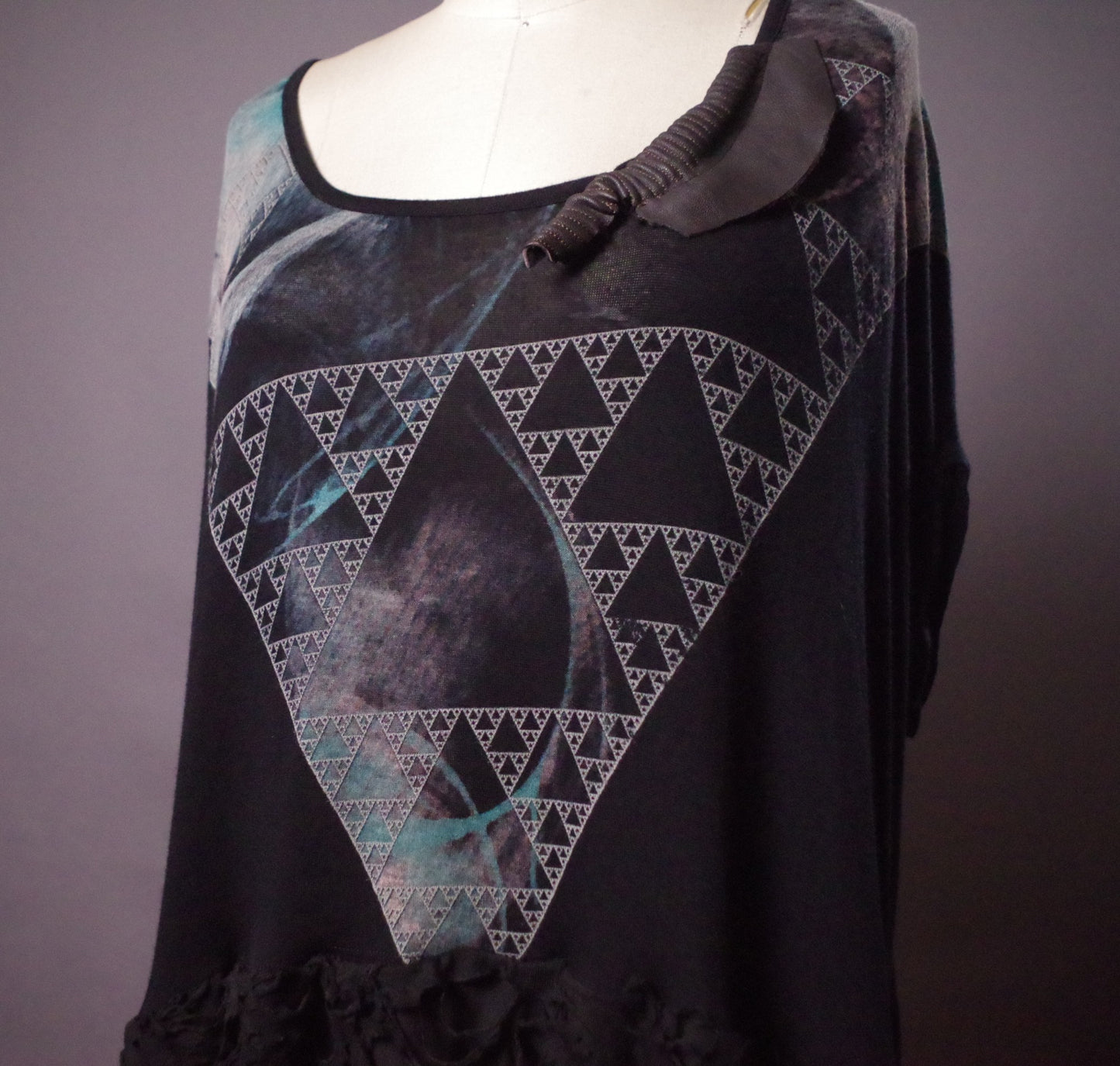 L Withcy Ripped tunic dress, Moon Print ripped tunic, Goth clothes