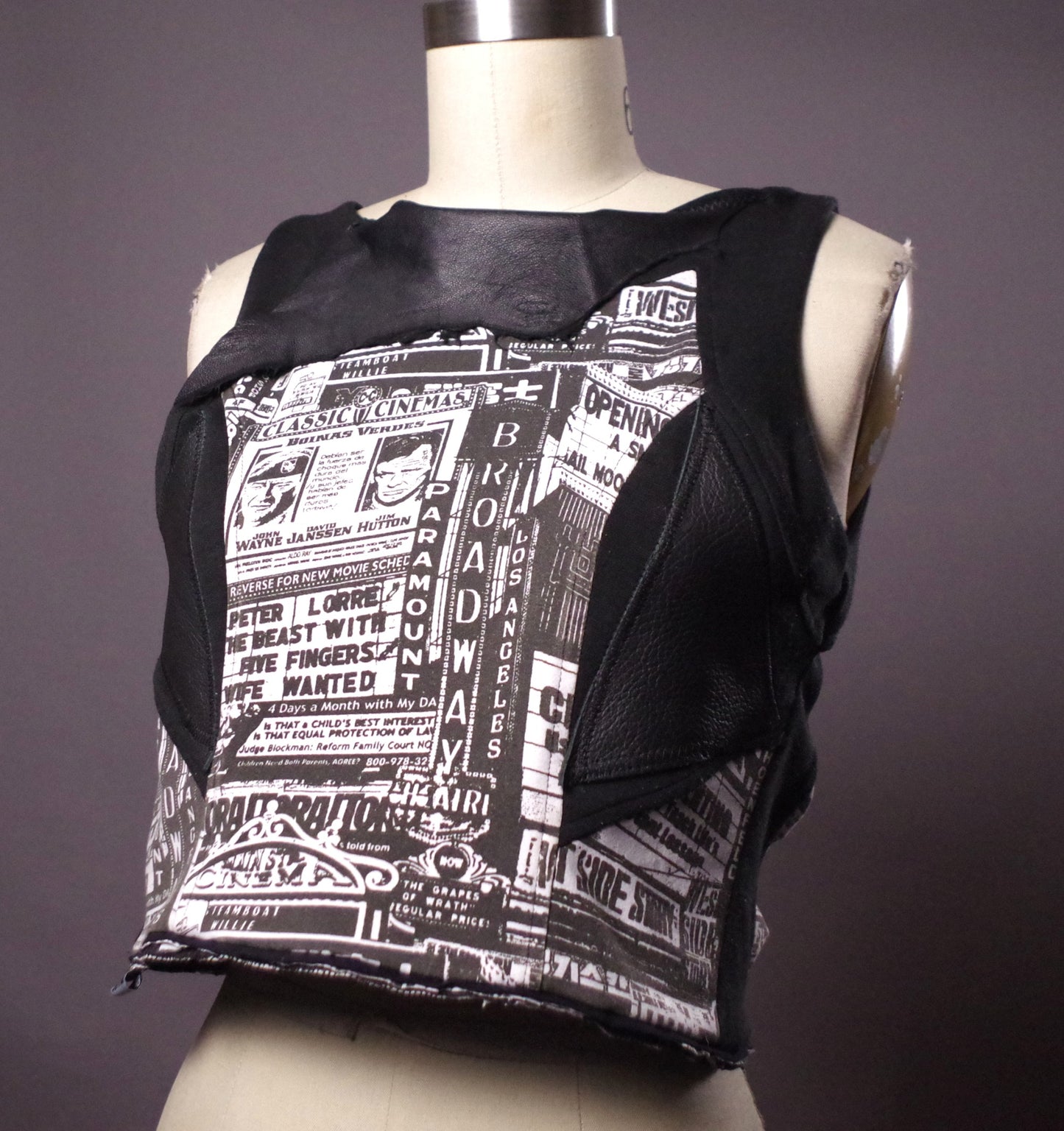 Unique Newspaper corset top, Backless top, Newspaper print crop top, Street Clothing