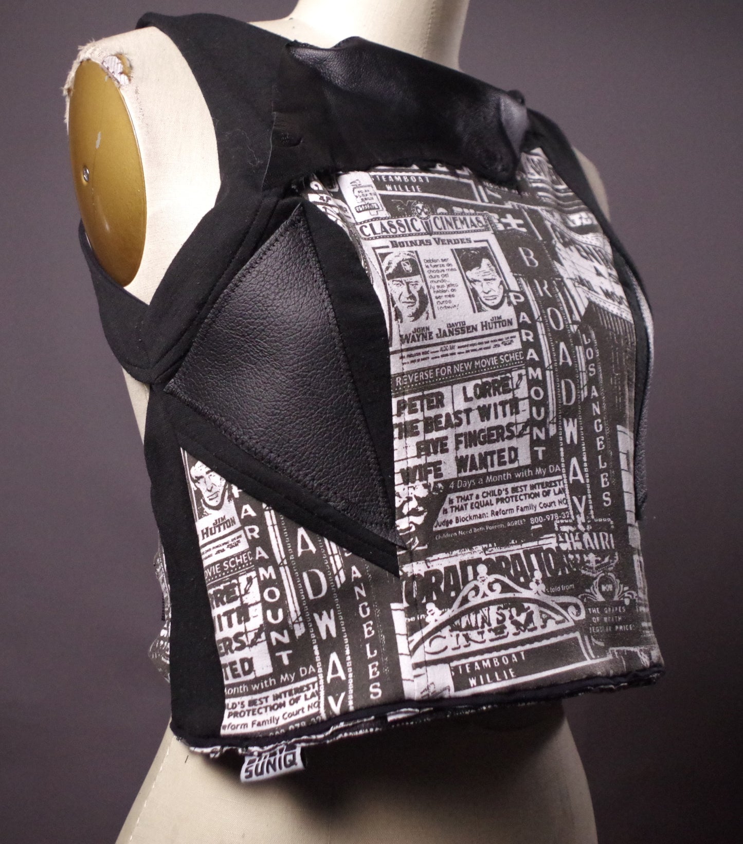 Unique Newspaper corset top, Backless top, Newspaper print crop top, Street Clothing