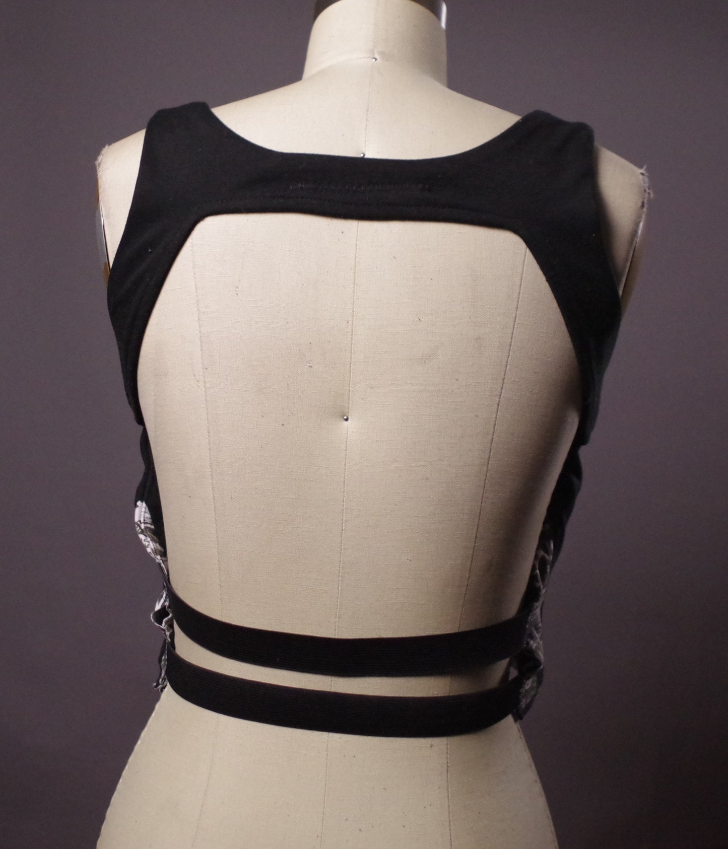 Unique Newspaper corset top, Backless top, Newspaper print crop top, Street Clothing