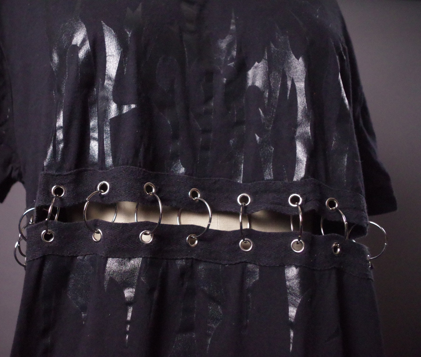 Pierced Goth Tshirt Dress, Long black tee dress, Alternative Clothes, Goth clothes