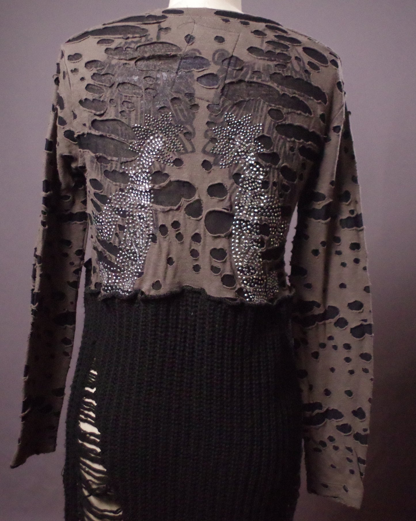 Upcycled Ripped tunic, Destroyed dress tunic, Upcycled Clothing