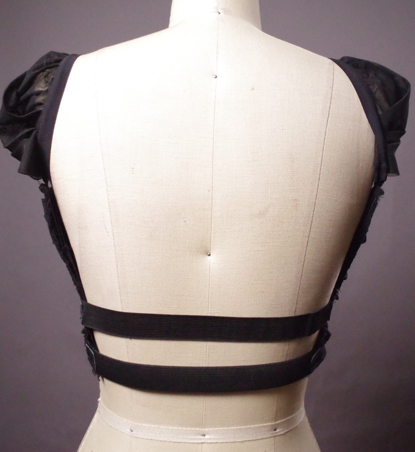 Mesh Leather crop top, Goth Bralette, Black leather crop top. Unique bra top