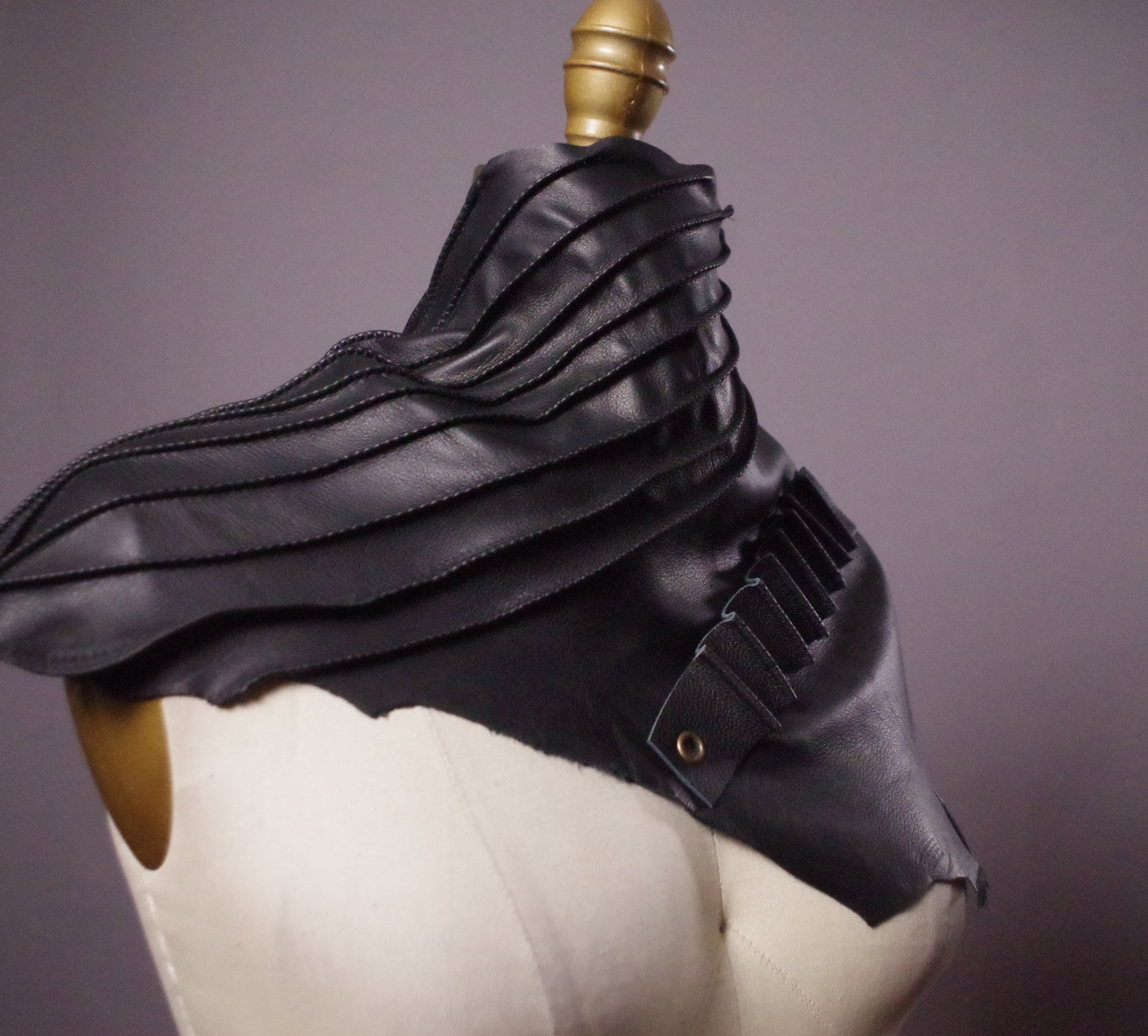 Genuine Leather Black Scarf, Twisted Leather scarf, Unisex leather scarves, Goth, Fashion Accessories