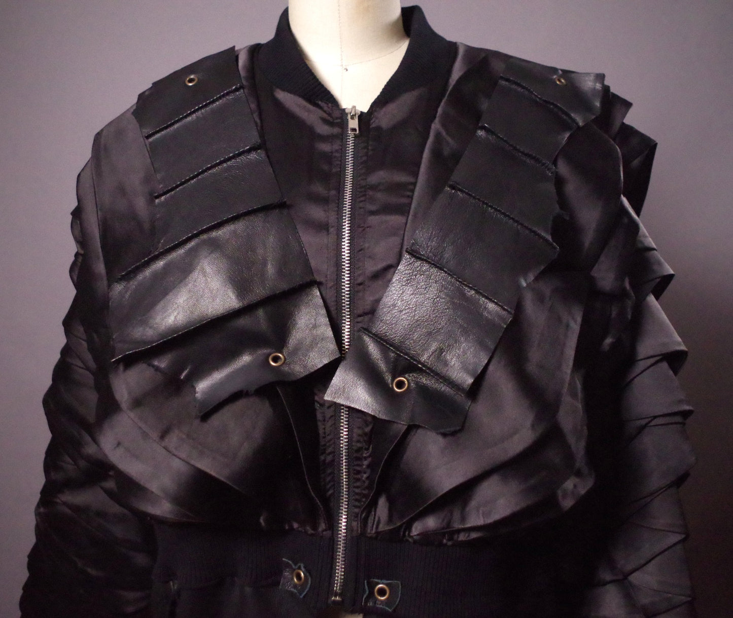 XL Black Avantgarde Jacket, Unique Plus size black jacket, Pleated XL Black chic jacket