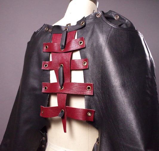 Goth Leather Jacket, Women Leather Crop Jacket, Bolero Leather Jacket, Alternative Fashion
