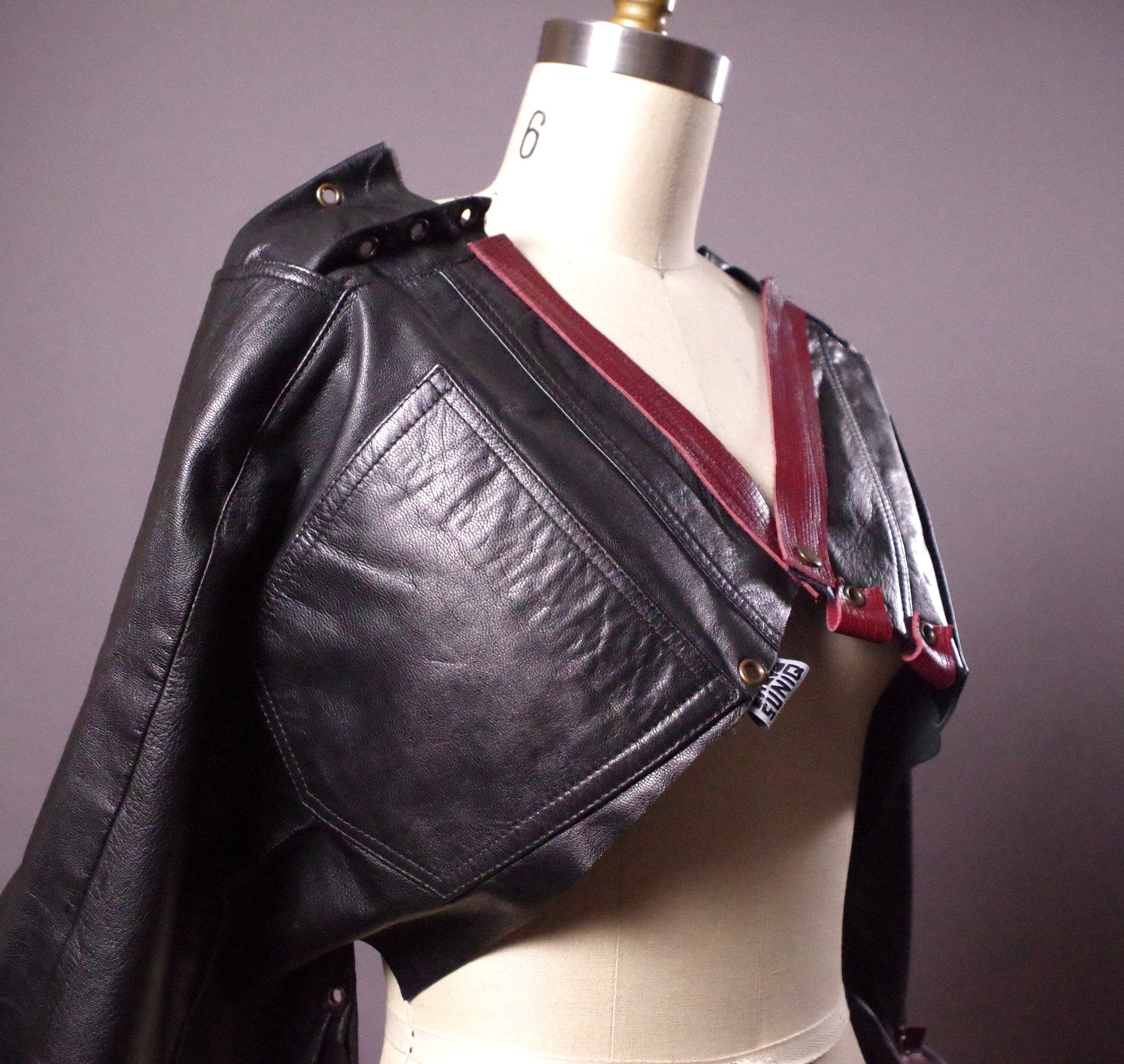Goth Leather Jacket, Women Leather Crop Jacket, Bolero Leather Jacket, Alternative Fashion