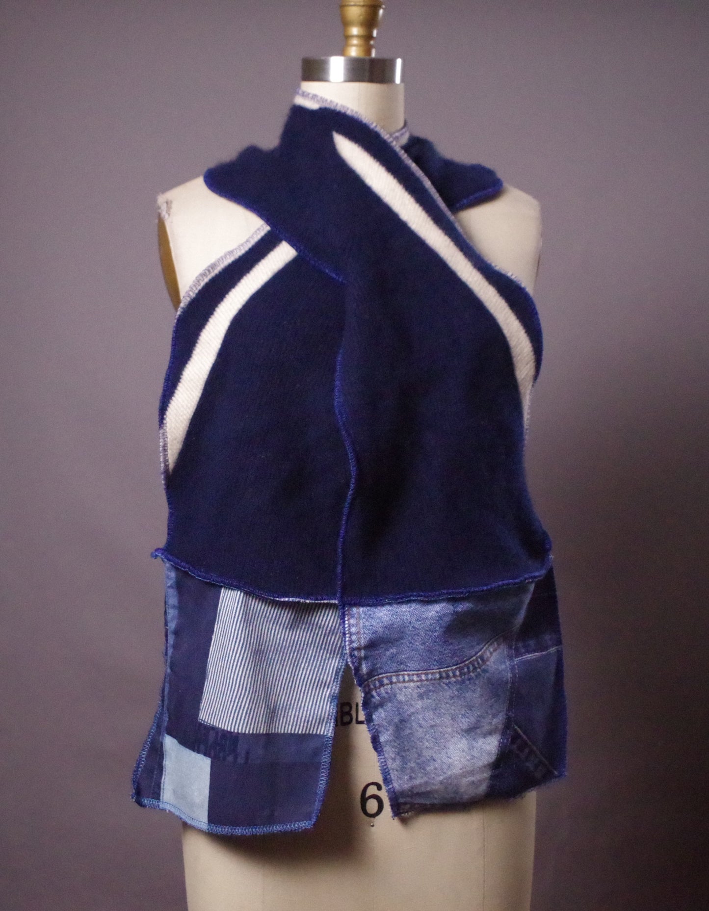 Upcycled Cashmere Scarf, Blue cashmere scarf, Winter accessories, Gift for her