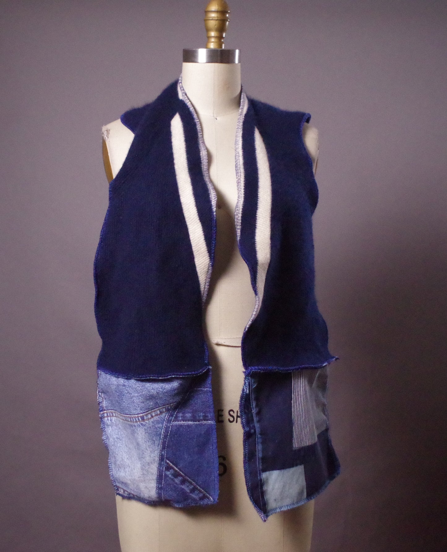 Upcycled Cashmere Scarf, Blue cashmere scarf, Winter accessories, Gift for her