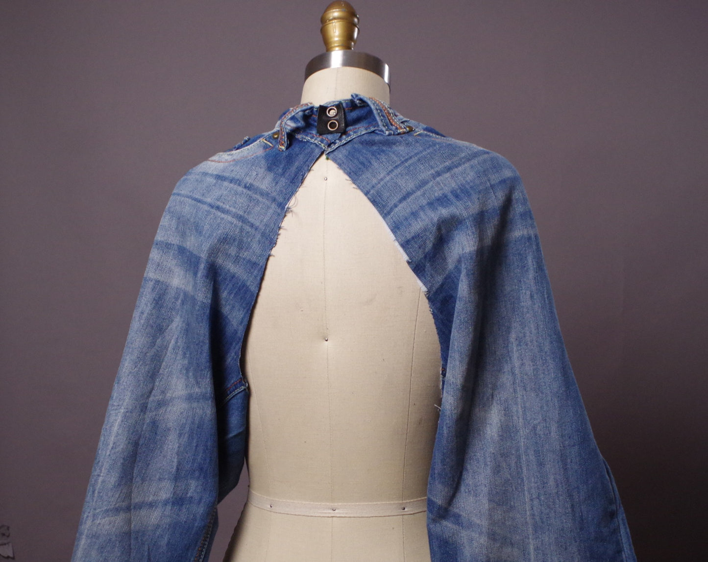Up-cycled Jean Jacket, Unique Denim Bolero Jacket, Jean Denim Jacket, Street wear