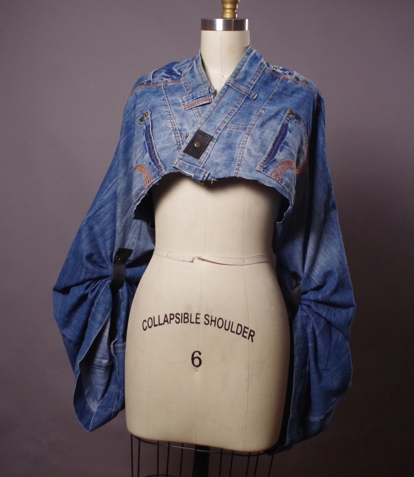 Up-cycled Jean Jacket, Unique Denim Bolero Jacket, Jean Denim Jacket, Street wear