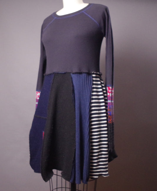 OOAK Wool Dress, America Wool Dress, USA Patriotic clothes