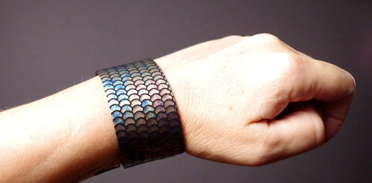 Mermaid Tail leather cuff - Leather Cuff Bracelet - Leather Cuff - Leather Bracelet