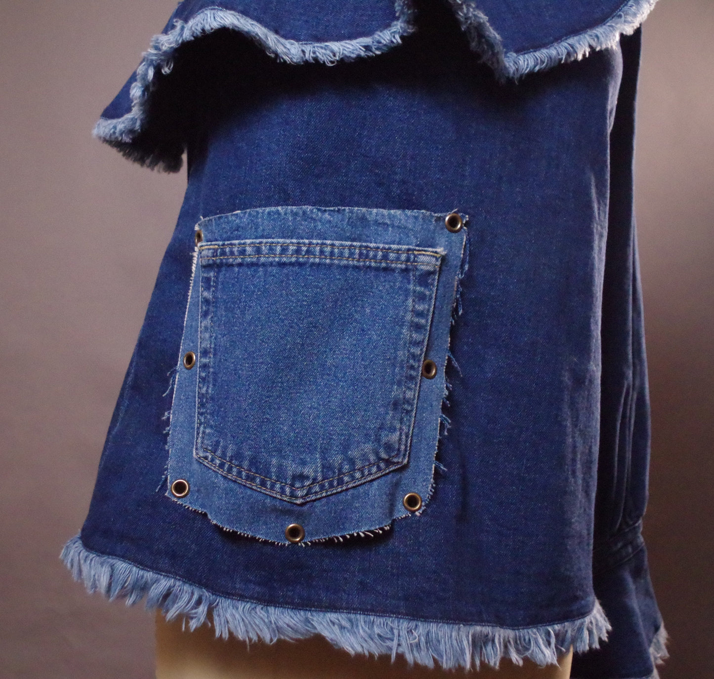 Up-cycled Jean Top, Unique Denim Top, Jean Denim Blouse Top,  Street wear