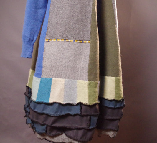 OOAK Cashmere  Dress,  Unique Long Cashmere Dress,  Up-cycled Cashmere Dress, Up-cycled Clothing