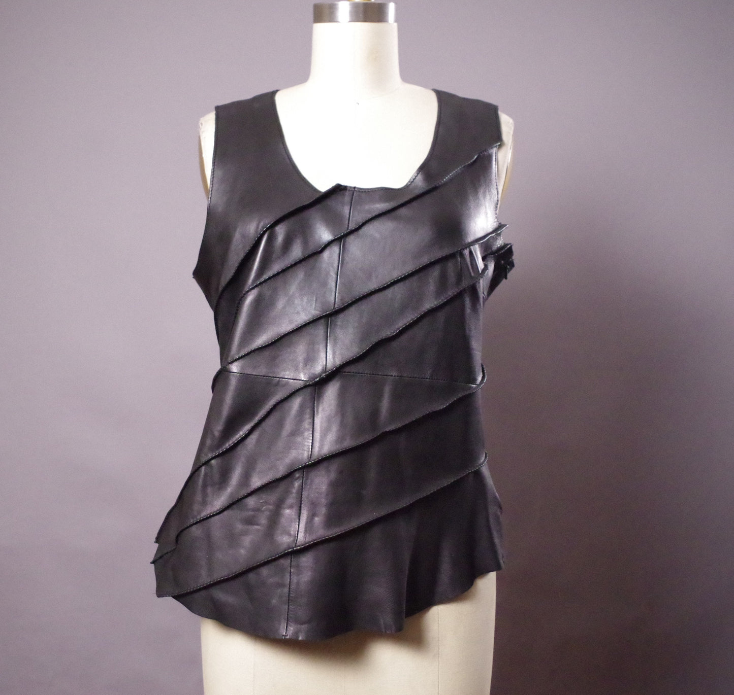 Twisted  Leather halter top, Genuine leather halter top, leather goth top, goth clothes