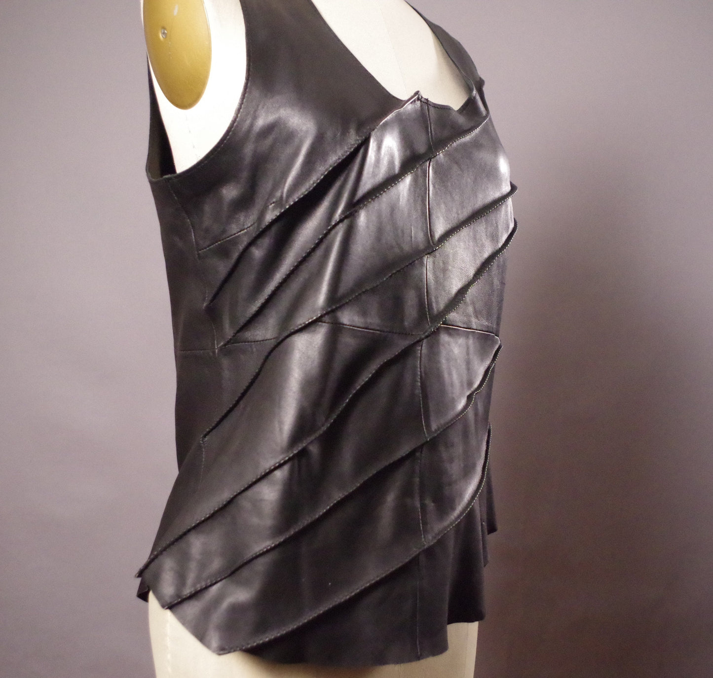 Twisted  Leather halter top, Genuine leather halter top, leather goth top, goth clothes