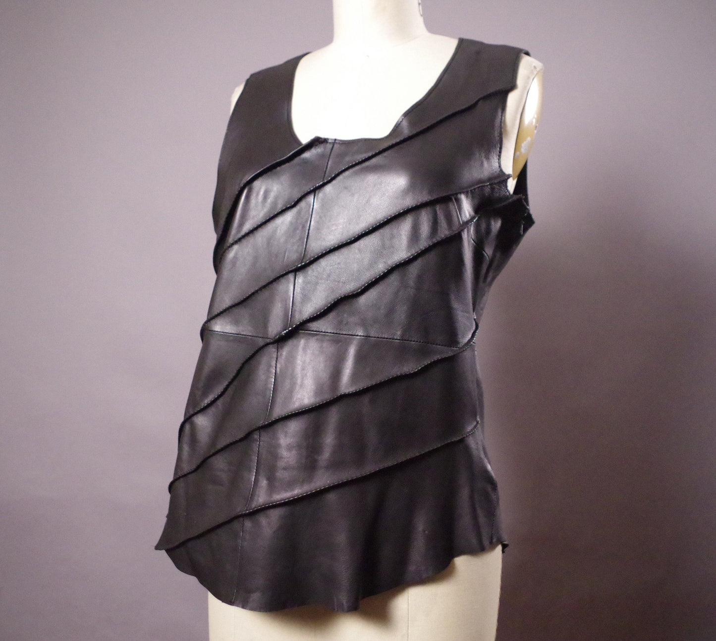 Twisted  Leather halter top, Genuine leather halter top, leather goth top, goth clothes
