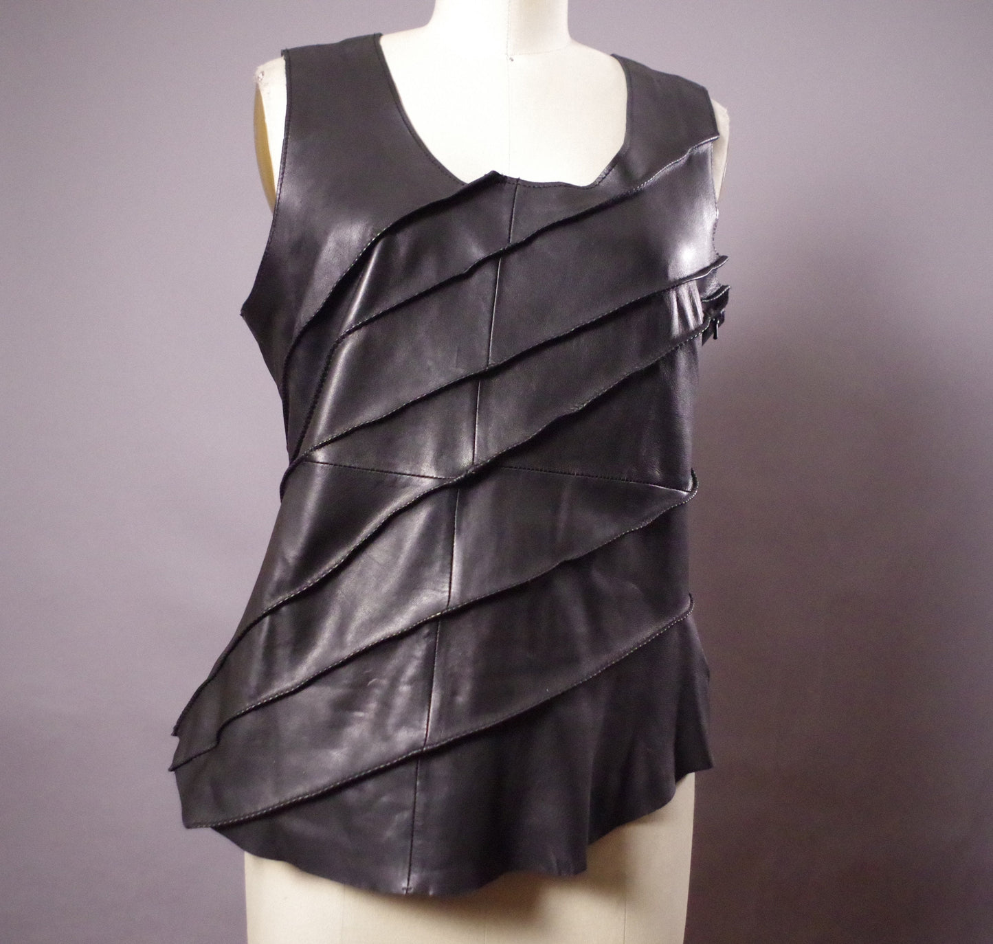 Twisted  Leather halter top, Genuine leather halter top, leather goth top, goth clothes