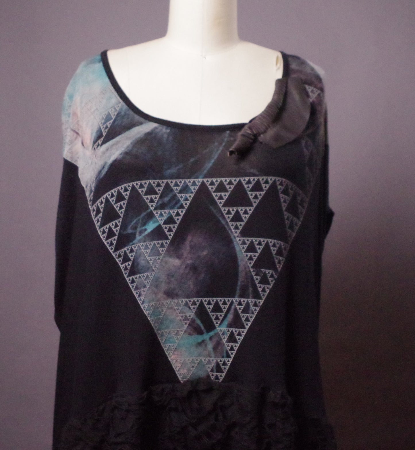 L Withcy Ripped tunic dress, Moon Print ripped tunic, Goth clothes