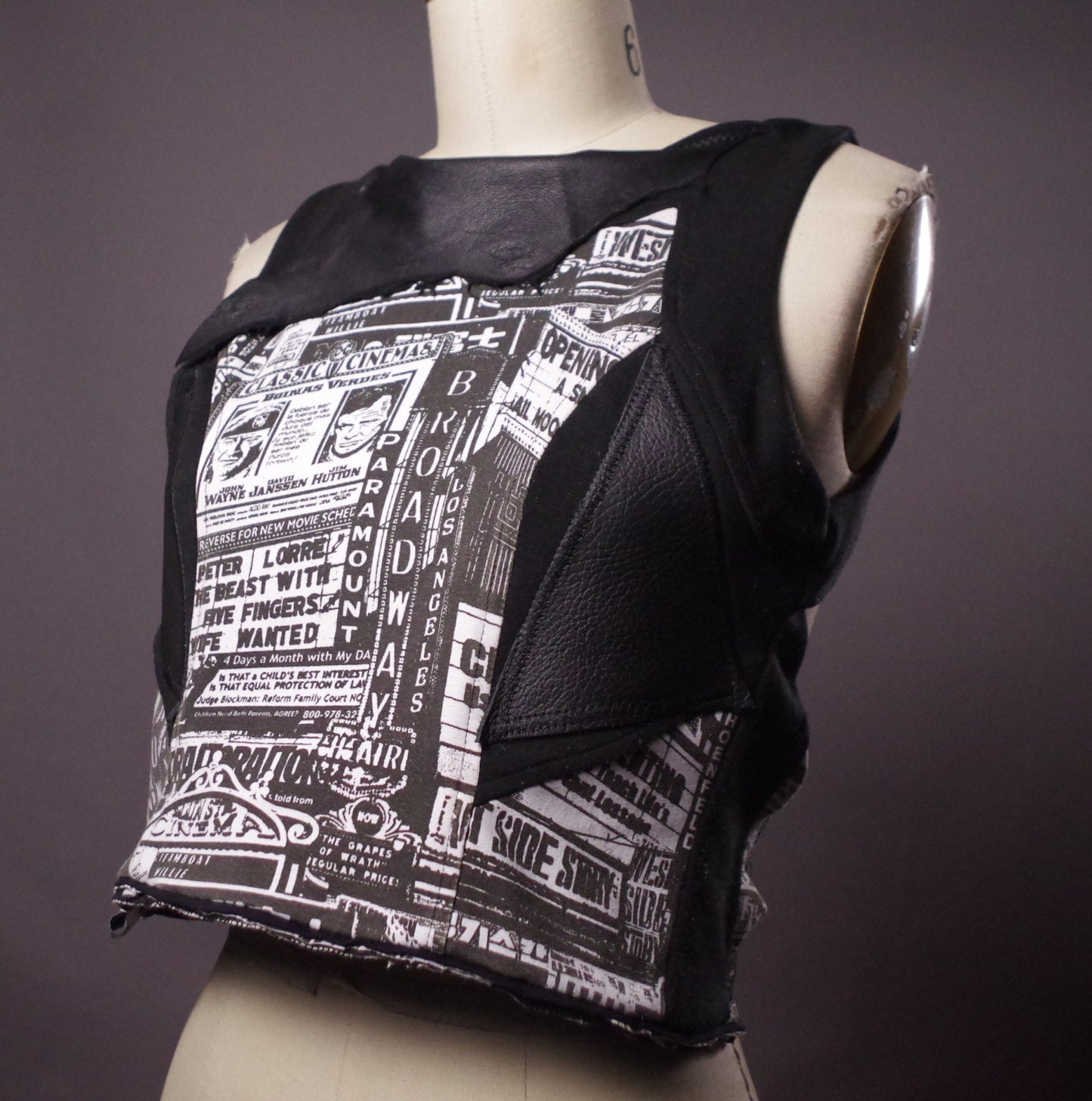 Unique Newspaper corset top, Backless top, Newspaper print crop top, Street Clothing