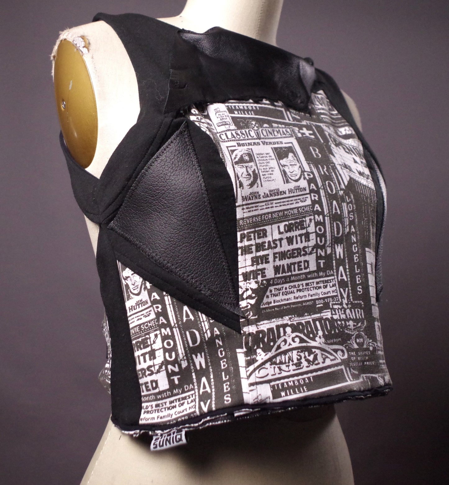 Unique Newspaper corset top, Backless top, Newspaper print crop top, Street Clothing