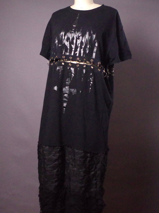 Pierced Goth Tshirt Dress, Long black tee dress, Alternative Clothes, Goth clothes